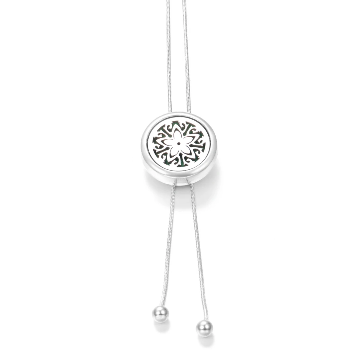 Insert Gasket Aromatherapy Pad Perfume Locket Adjustable  Snake Chain Stainless Steel Tassel Necklace Diffuser Pendant Jewelry