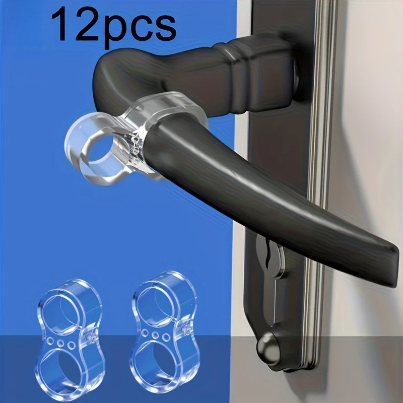 12pcs Door Barrier Protector-Transparent Silicone Door Handle Bumper, Non Adhesive Wall Protection,Suitable for Blocks, Knobs