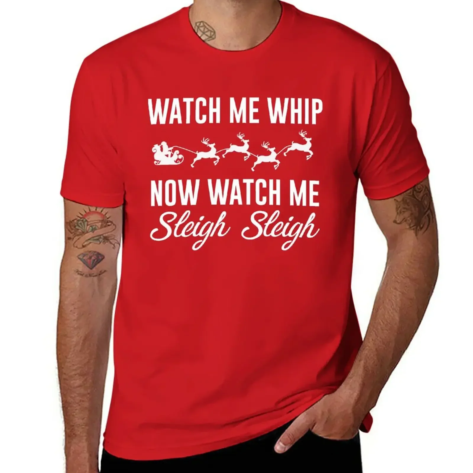 Watch Me Whip Now Watch Me Sleigh Sleigh T-Shirt customs korean fashion mens big and tall t shirts