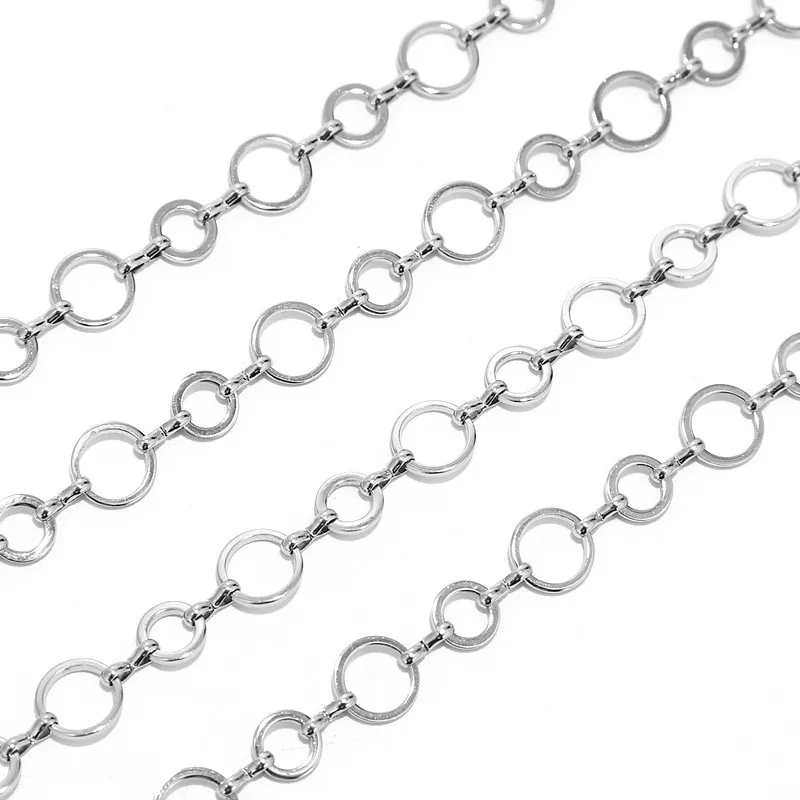 1M NO FADE Stainless Steel 10mm Circle Link Chain for DIY Women Necklace Bracelet Jewelry Making Water-resistant