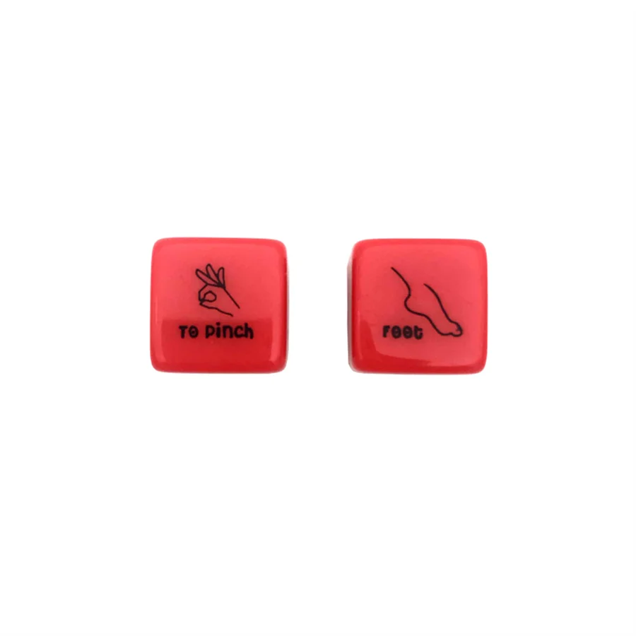 Coppia novità amore 2 pz 18MM dadi rosso acrilico Club Party divertente punizione regalo gioco da tavolo sesso gioco d'azzardo dadi erotici giocattoli Sexy