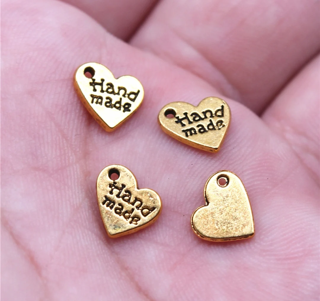 100 個 8 × 8 ミリメートル亜鉛合金金属チベットシルバー、アンティークゴールドメッキチャーム T1098 ジュエリー作成用