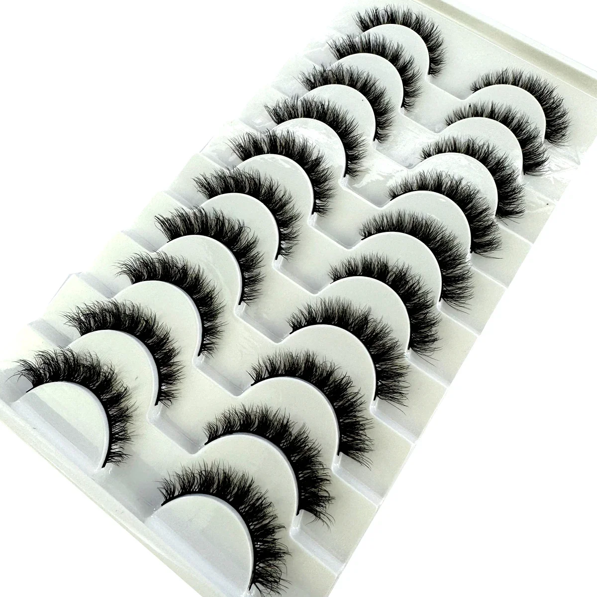 HBZGTLAD New 10 Pair 3D Artificial Soft Fluffy Mink Eyelash Short Eyelash Reusable Soft Dramatic False Eyelash Makeup Eyelash
