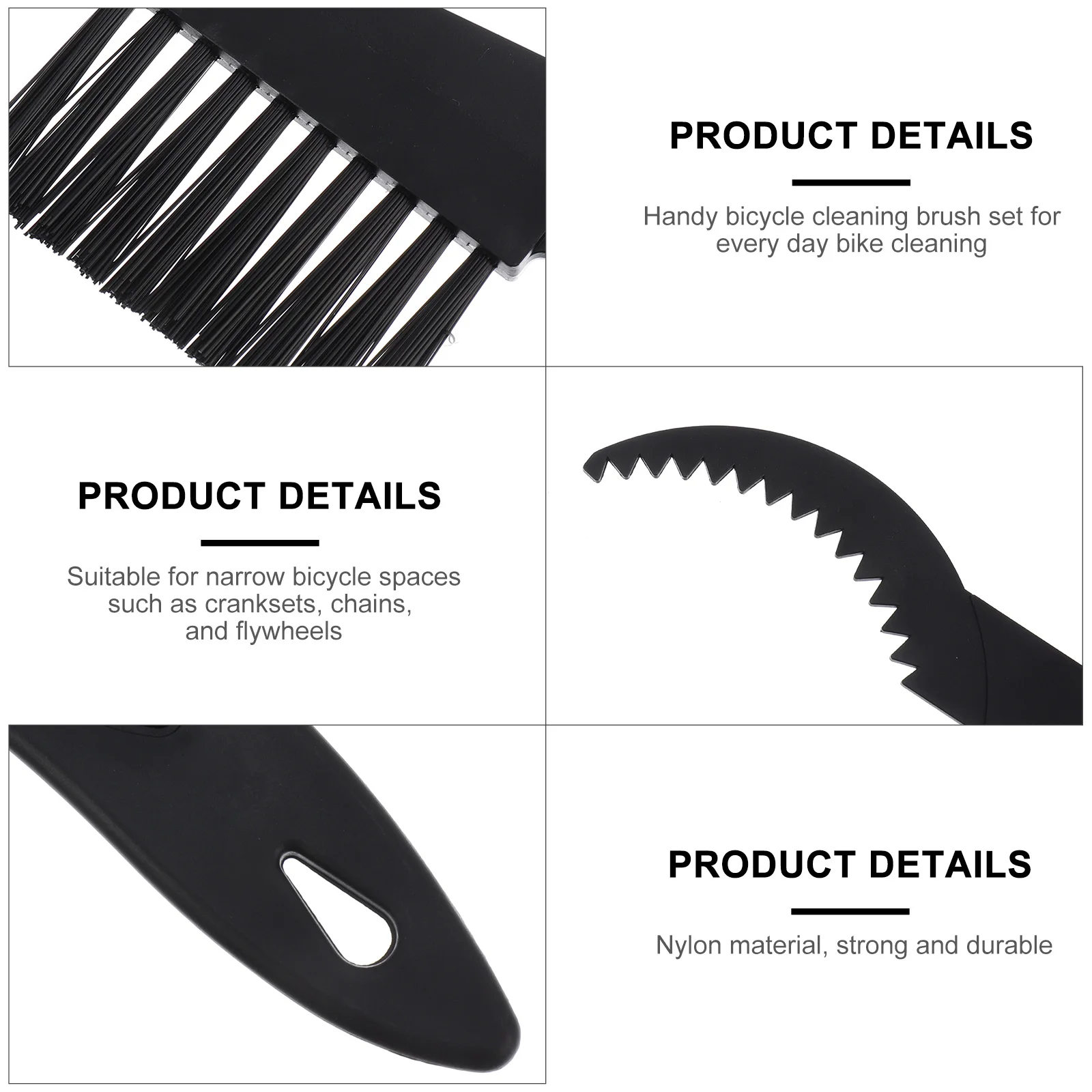 

5 set Bike Chain Cleaner Tooth Plate Brush Set for Road Crankset Cleaning Tool Small Size Light Weight Nylon Material