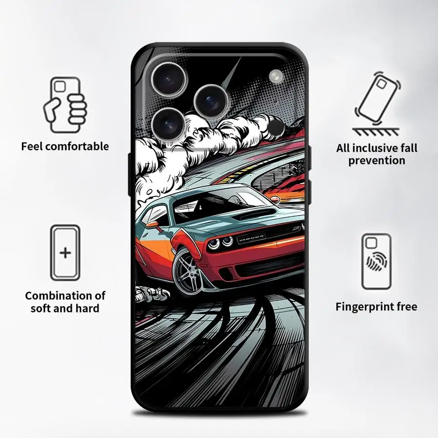 Comic Drift Car Funda Phone Cover Case for Apple iPhone 17 Pro Max 15 Pro 7 8 11 13 Air XR XS MAX 16 17e 14 12 view 4