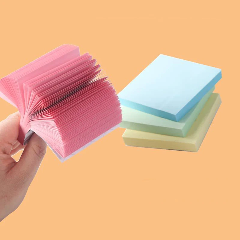 100 ピース/パック普通のカラークリエイティブ文具付箋メモ紙メモ帳 3*3 インチ