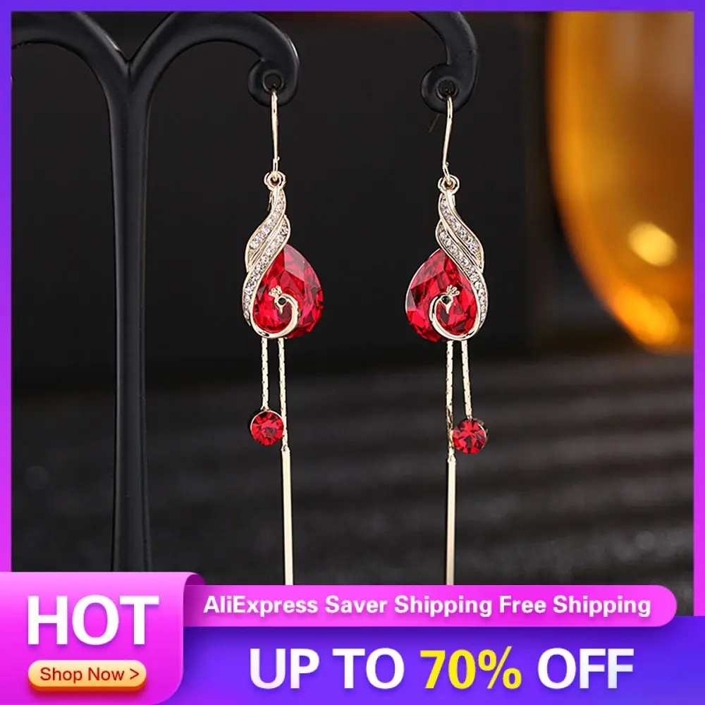 Tassel Earrings Wide Range Of Use Long Hanging Peacock Phoenix Earrings Earrings Long Earrings Collocation Fashion Repeated Use