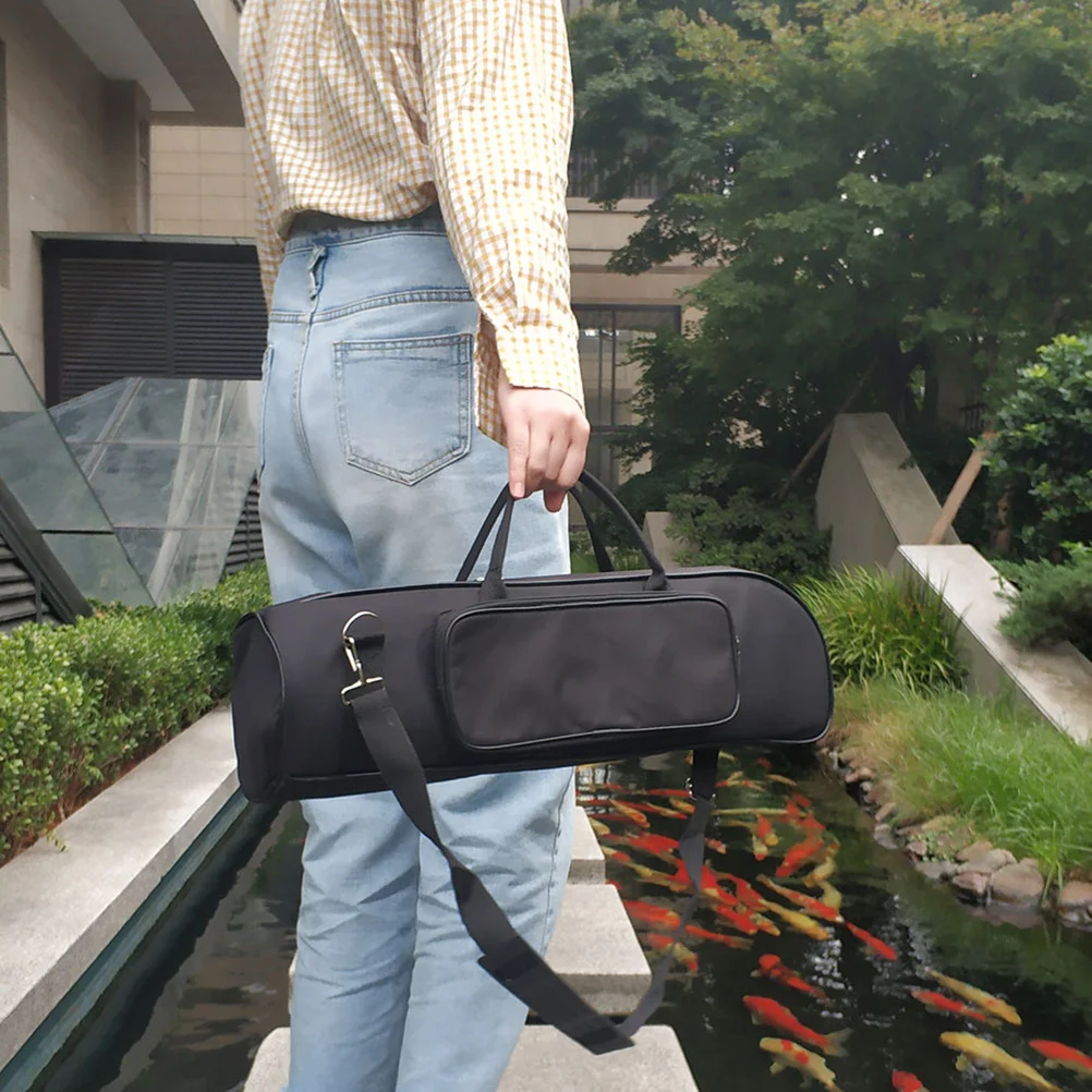 Trumpet Gig Bag Professional Padded Carrying Case Oxford Cloth Backpack Handbag with Shoulder Strap Instrument (Black)