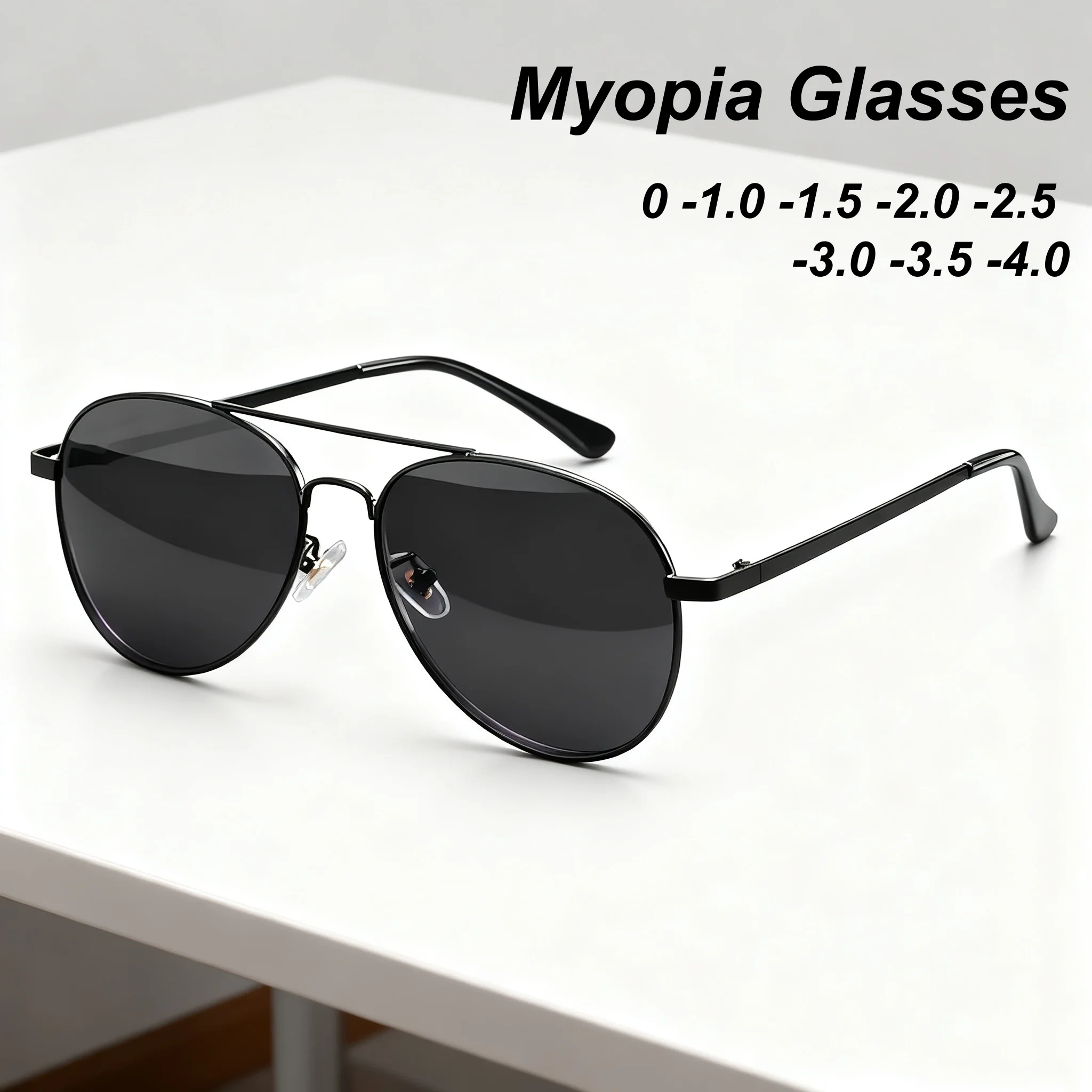2025 جديد عصري الطيار الرجال قصر النظر نظارات في الهواء الطلق محايد القيادة خاصة عالية الجودة إطار كبير نظارات متينة #1