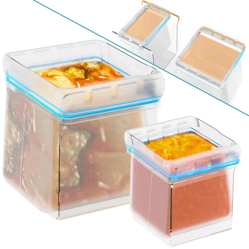 

Universal Baggie Holders Free Food Storage Bag Stand For Meal Prep - For Filling - Hands