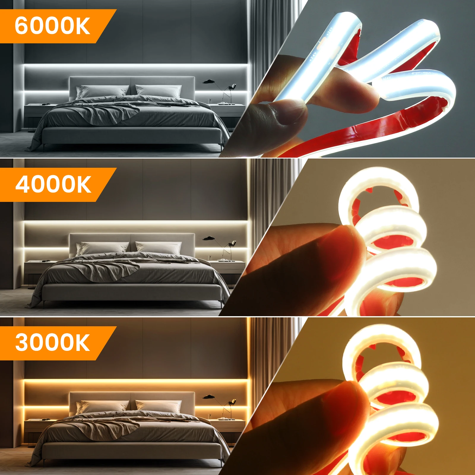 12V 24V Smart WIFI COB LED Strip 320LEDs/M IP68 Waterproof Bluetooth Remote Kit Flexible Adhesive Tape Home Garden Pool Lighting