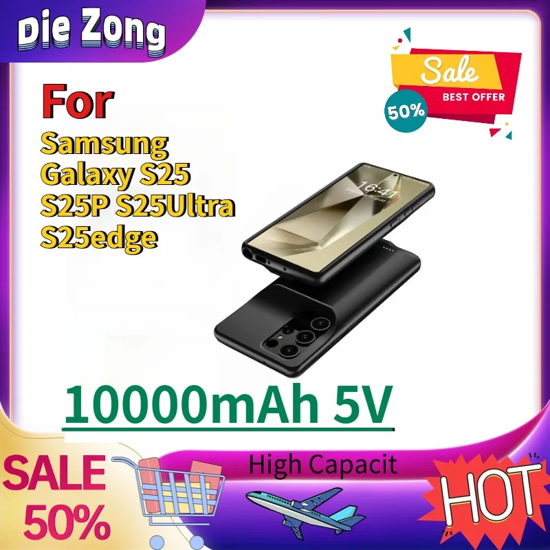 In Stock For Samsung Galaxy S25 S25P S25Ultra S25edge Power Bank Portable Rechargeable Cover 10000mAh 5V