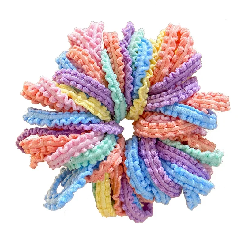 50 teile/beutel Mädchen niedlich bunte grundlegende elastische Haar bänder Pferdes chwanz halter Kinder Scrunchie Gummiband Kinder Haarschmuck