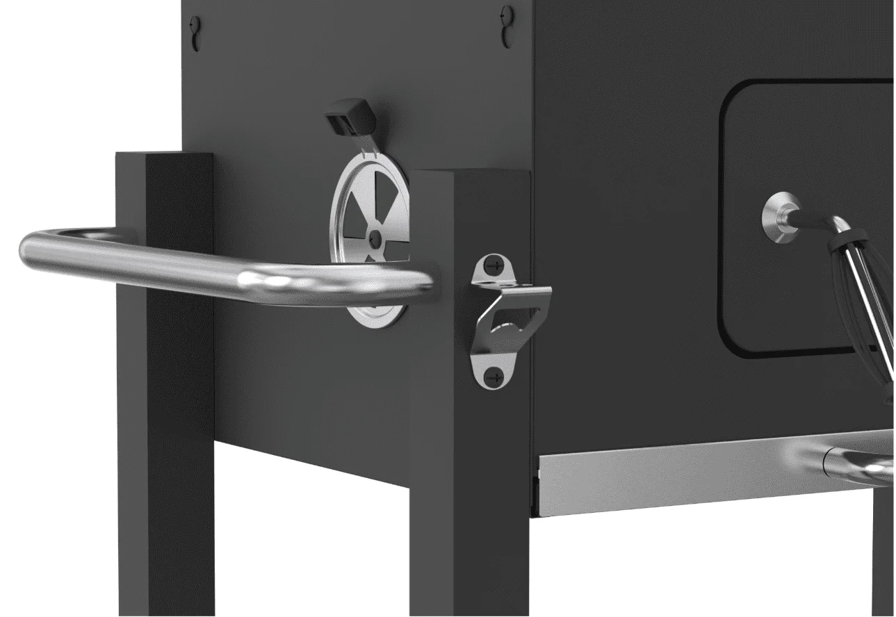 Robuuste 24-inch houtskoolgrill, zwart