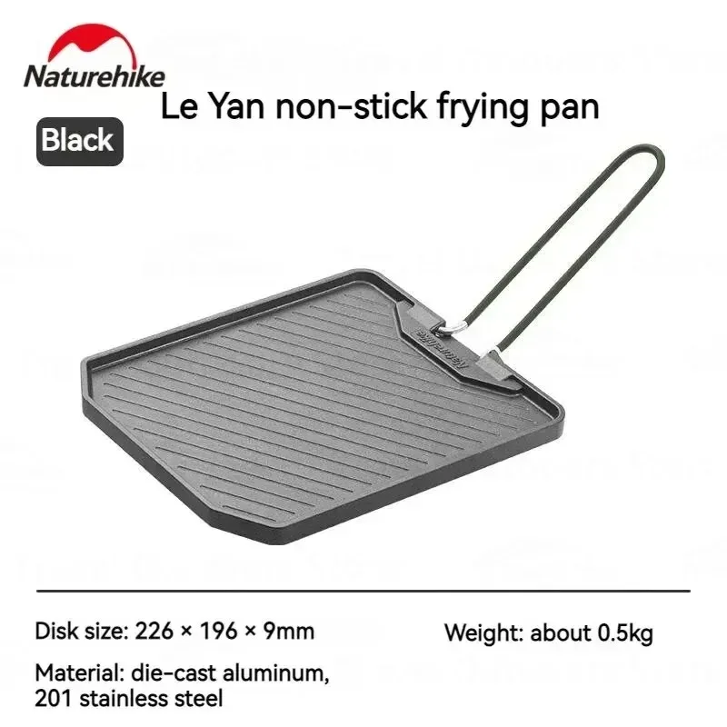 Naturehike Camping Koekenpan Kookgerei Opvouwbare antiaanbakpan Outdoor Ultralicht Draagbaar Gemakkelijk schoon te maken Grill BBQ-plaat
