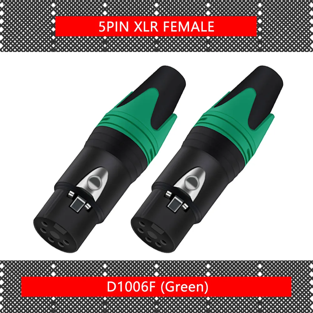 10 stks/partij 5 Pin XLR Connector Mannelijke/Vrouwelijke Jack Plug Vernikkeld 5 Pole Microfoon Jack MIC Kabel Terminal Audio connector