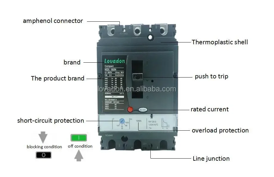 Electrical Mccb 400  630 Amp Moulded Case Leakage Circuit Breaker