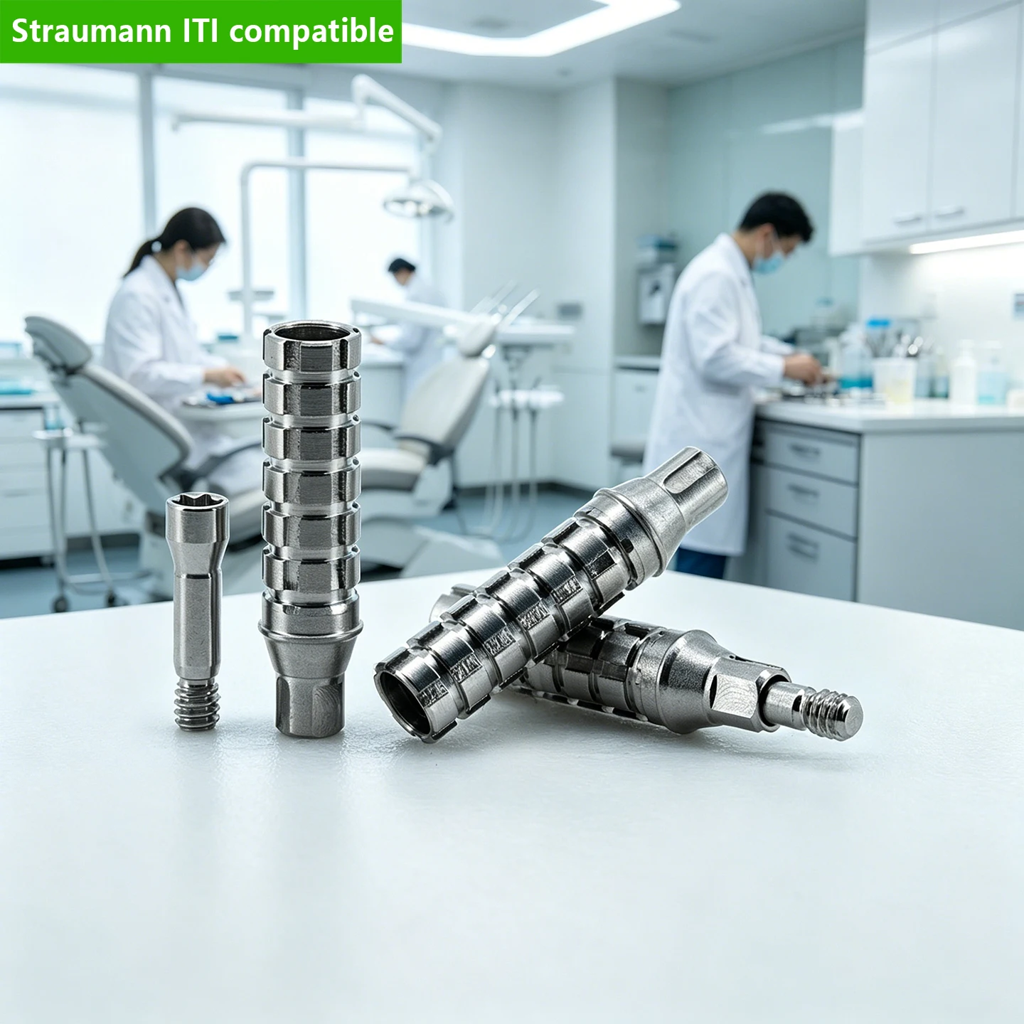 Straumann Compatible Temporary Abutment Prosthetic Lab Component Screw Retained Titanium High Precision OEM ODM Factory Direct