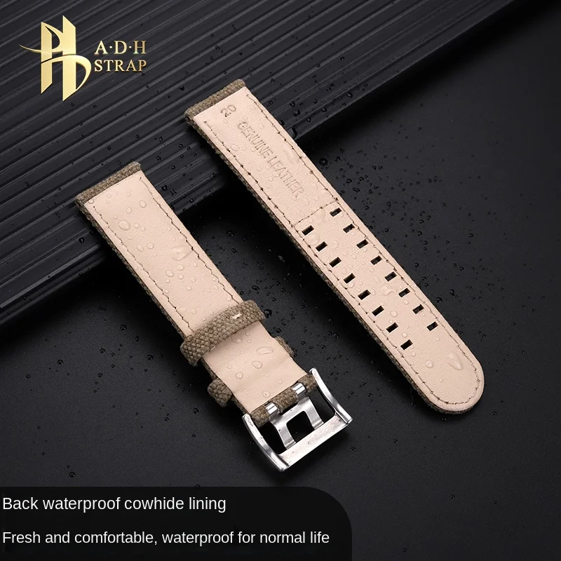 For Hamilton Khachi Field H68201963/1993 H68201943 Canvas Watch Strap 20 22mm Waterproof Watchband Men\'s Belt Pin Buckle Style