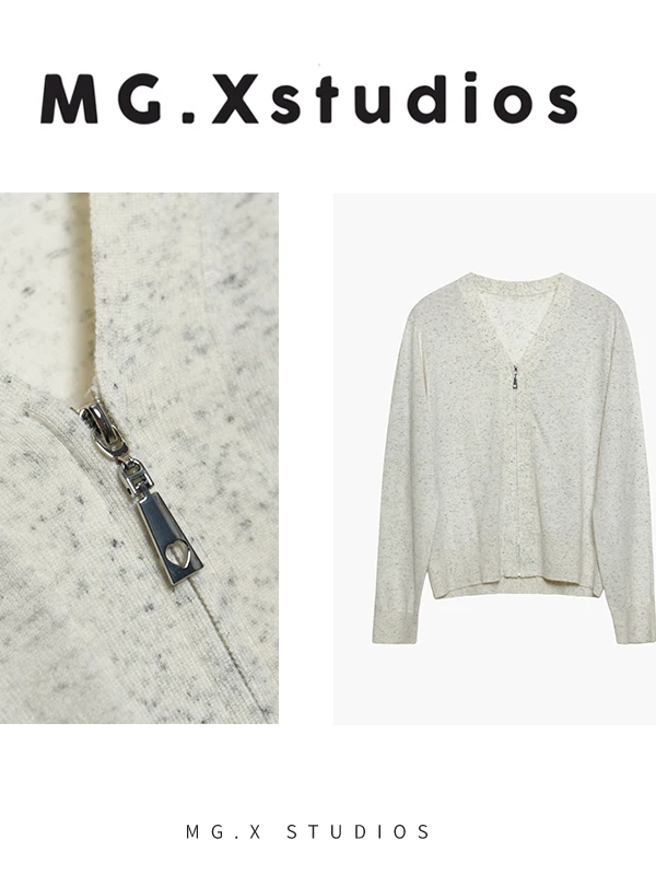 

Snow Dot Cloud MGX Simple Versatile V-Neck Knitted Open Cardigan M62A6314M1BH Women's Inner Wear Summer 2026 Knitted Sweater