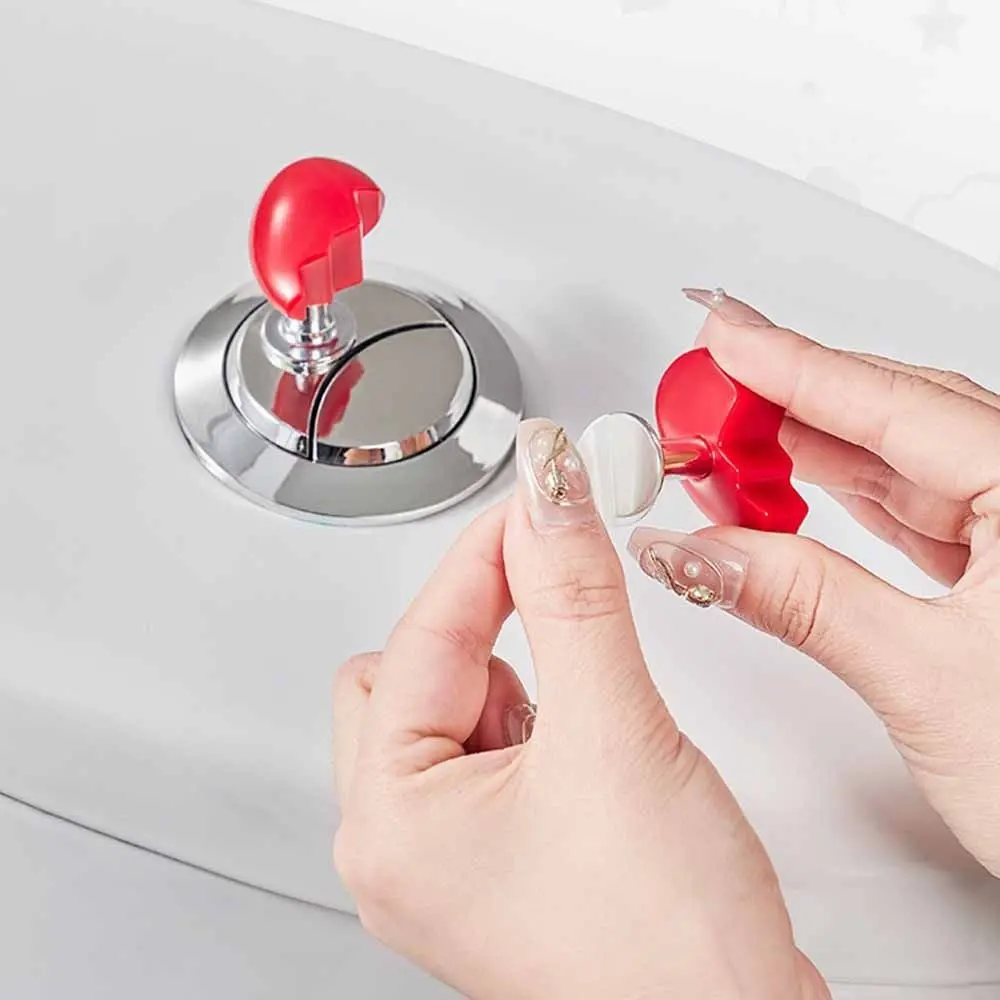 Broken Heart Shape Toilet Presser Self-Adhesive Toilet Press Button Nail Protector Toilet Lid Handle Tank Flush Button