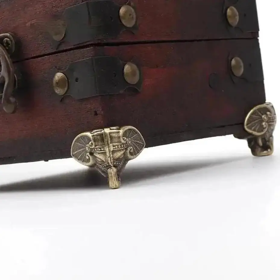 4 Pcs 28*23mm Antique Elephant Vintage Bronze Jewelry Chest Box Wooden Case Decorative Protection Feet Leg Plastic Material