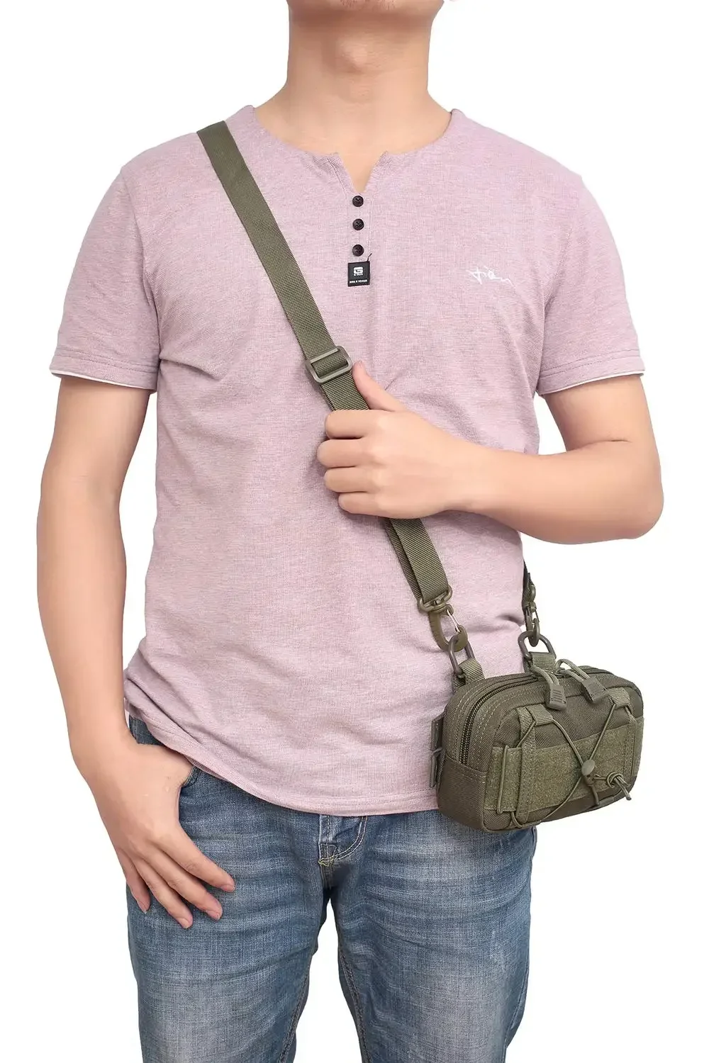 

Molle Pouch 1000D Nylon Waterproof EDC Utility Bag with Shoulder Strap for Backpack Outdoor Hiking Camping