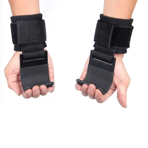 Imagen 1 del producto Gancho protector de muñeca extraíble de Metal con mancuernas de levantamiento de pesas acolchadas de neopreno, accesorios de seguridad para entrenamiento físico