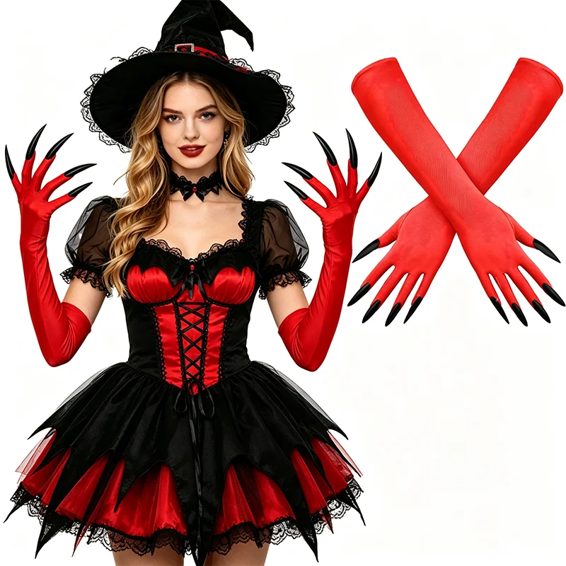 Women'S Vampire Accessories - Halloween Scary Witches Nails 43cm Long