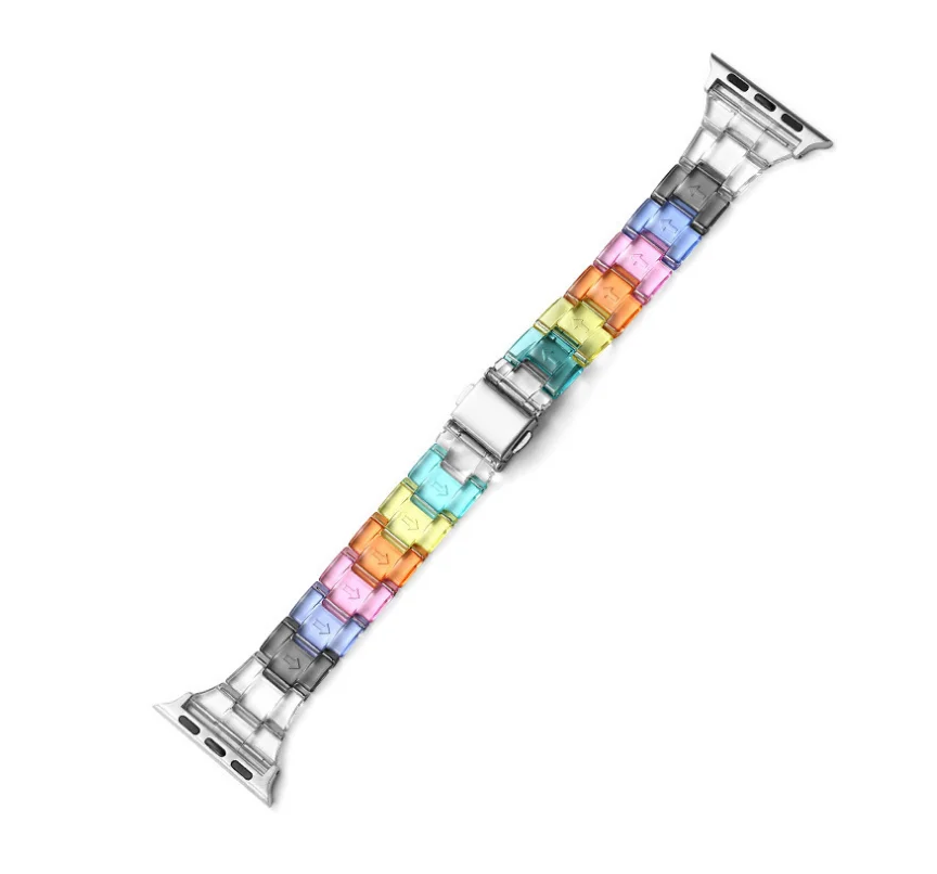 

Transparent Slim Strap for Apple Watch Band 9 8 7 6543 SE Ultra 49MM 45mm 42MM 38MM 44MM 40MM rainbow color Bracelet on iWatch