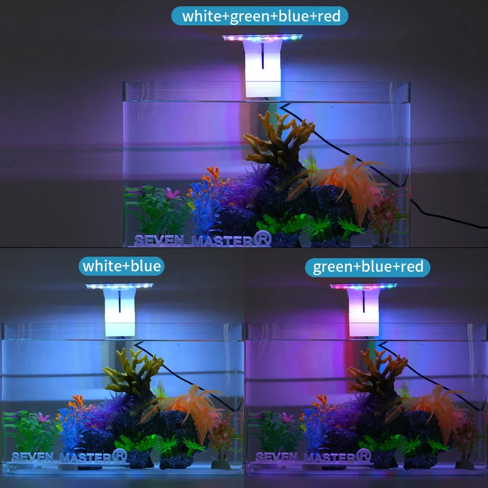 Super Slim Led Lamp Aquarium Decorative Mini Aquatic Plant Light High Brightness Fish Tank Clamp Light