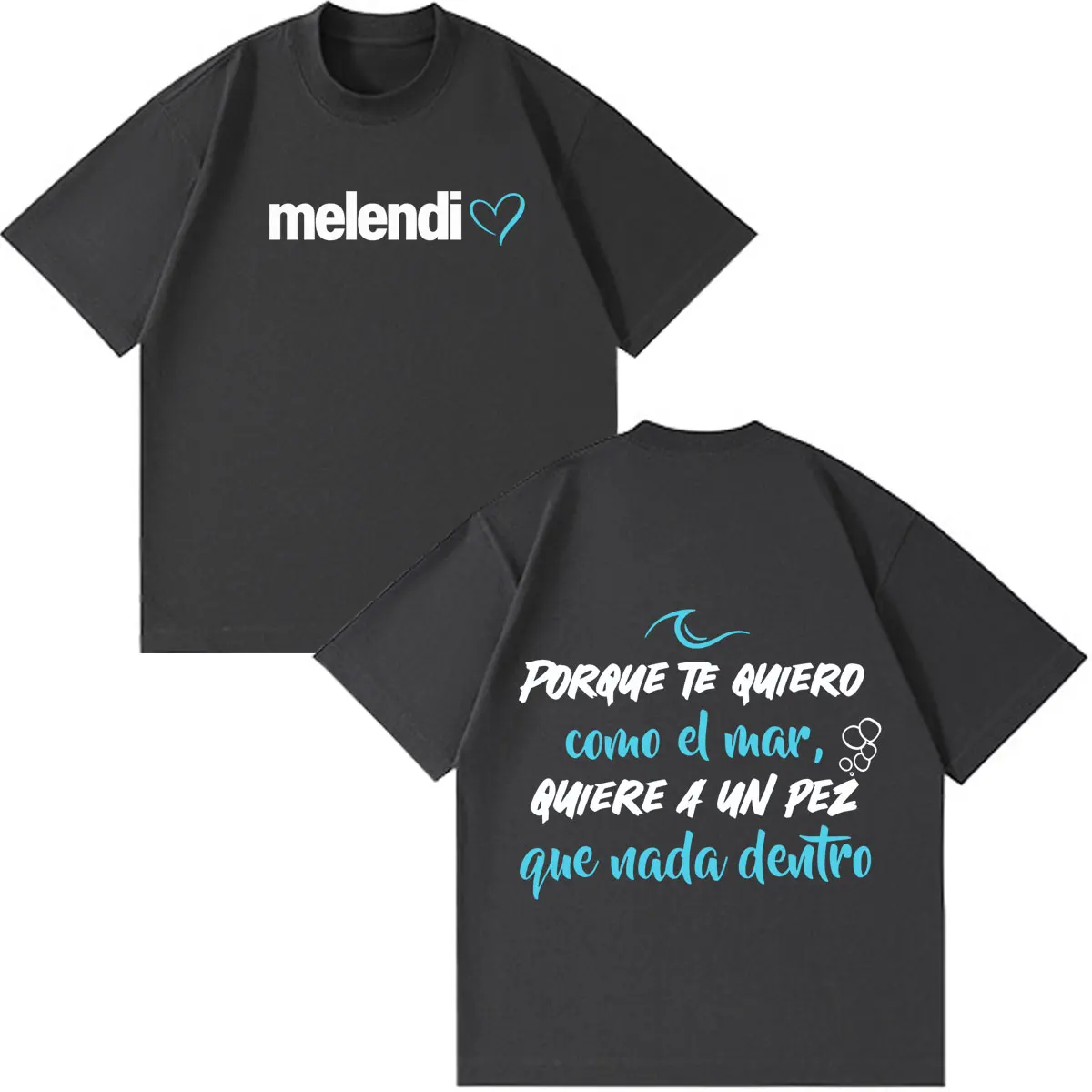 Rapper Melendi Tour Print Merch T-Shirt für Herren und Damen, modisches T-Shirt, kurzärmelig, locker, lässig, Baumwolle, übergroß, Gothic-Punk-T-Shirt – Detail 3