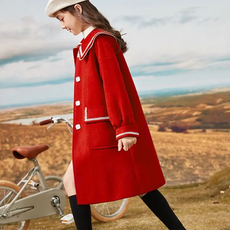 

Coat 2023 Beautiful Velvet Cotton Teenagers Jacket Outerwear Winter Thicken Autumn Warm Girls Clothing Wool Children's S60