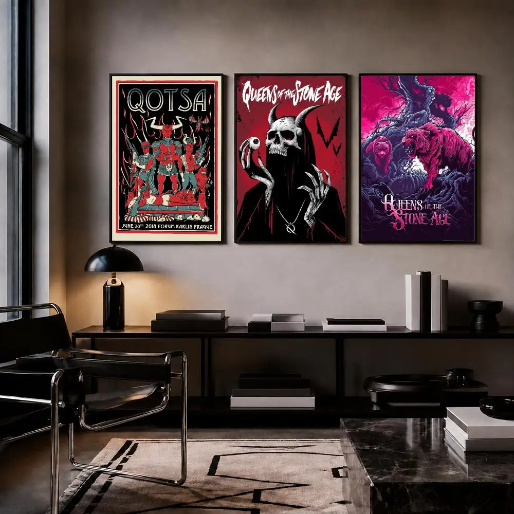 Rock Band Q-Queens Of The Stone Age Poster Trendy HD PP Paper Waterproof Wall Art Print for Bedroom Living Room Decor