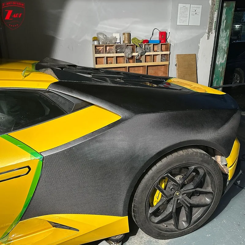 Z-ART Dry Carbon Fiber Rear Fender For Lamborghini LP580 LP610 LP640 Prepreg Carbon Fiber Quarter Panel For Huracan Huracan EVO