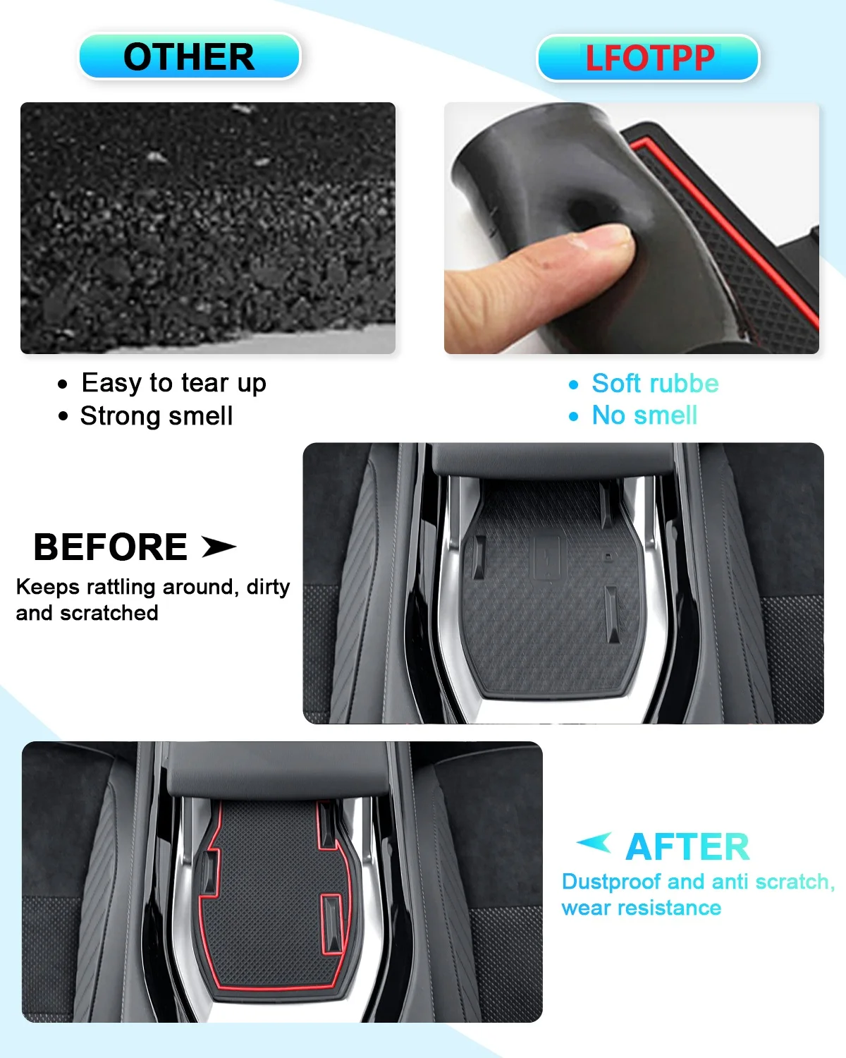 LFOTPP Tür Nut Matte für Renault Rafale E-tech 2024 2025 Auto Anti-Rutsch-Gummi Tor Slot Pad Renault Rafale 2025 Zubehör – Detail 3