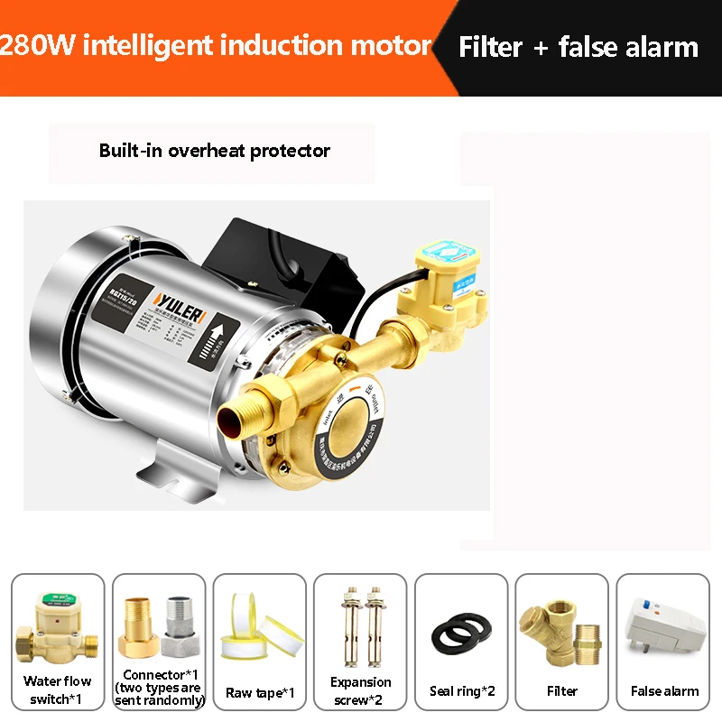 

220V Fully Automatic Bathroom Booster Pump 280W Anti Water Pump Shower Faucet Pressure Controller Household Water Heater Cold Bo