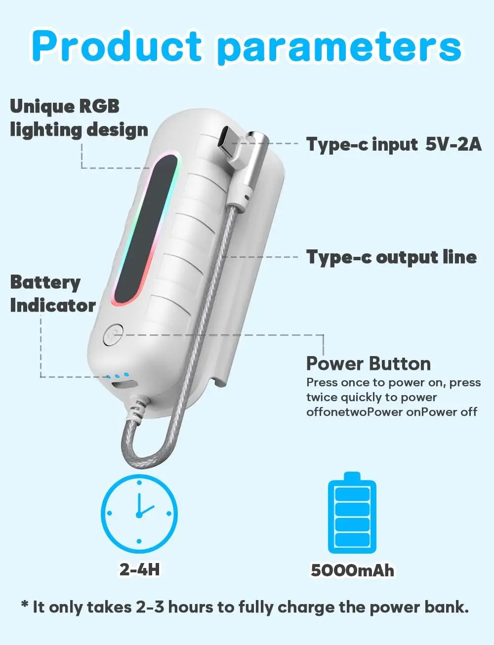 حزمة بطارية قابلة للشحن بقدرة 5000 مللي أمبير في الساعة لبطارية Meta Quest 2/3/3S خفيفة الوزن لـ Quest 2 تمتد البطارية توسيع وقت اللعب