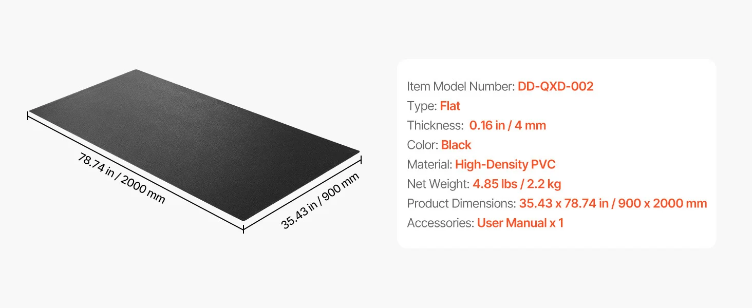 SucceBuy Treadmill Mat for Carpet Floor Exercise Equipment Mat for Elliptical Walking Pad High Density PVC Protector for Home
