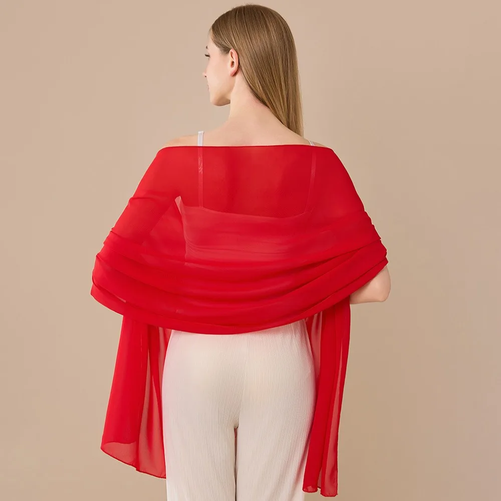 

Elegant Chiffon Chiffon Shawl Long Lightweight Fabric Wedding Party Shawl Bridesmaid Shawl Wedding Ceremony