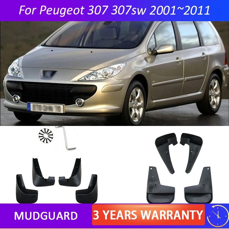 Mudguards Fender Mud Flap Guard Splash Mudguard Car Accessories Auto Styline Front Rear Mudflaps For Peugeot 307 307sw 2001~2011