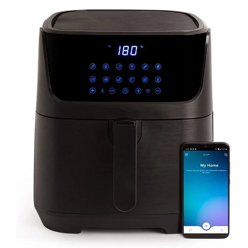 

For Smart Air fryer large size 5.5L basket 6.5L oil pot LED display screen Tuya wifi digital air fryer electric deep fryers