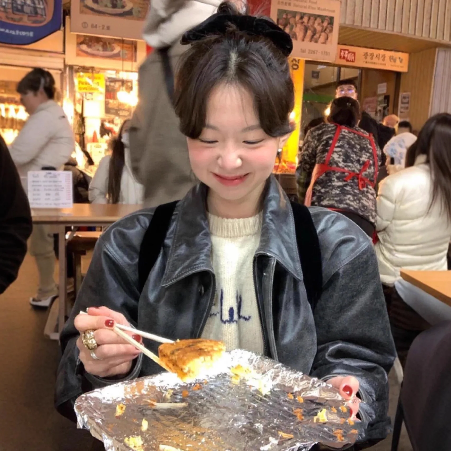 Thebarnnet Korea Leather Jacket Women's New Vintage Oversized Distressed Jacket