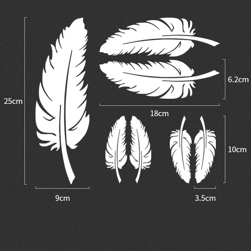 ملصقات عاكسة غطاء الخدوش ملصقات السيارات الزخرفية ريشة يترك شخصية الإبداعية الوفير التحديثية ملصقات السيارات