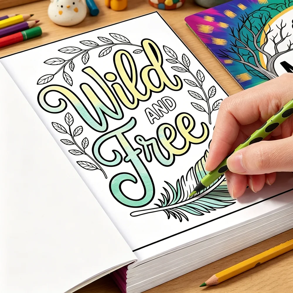 Libro para colorear sobre salud mental de 28 páginas para adultos, páginas inspiradoras para colorear y trazar dibujos de arte lineal con motivos de mindfulness