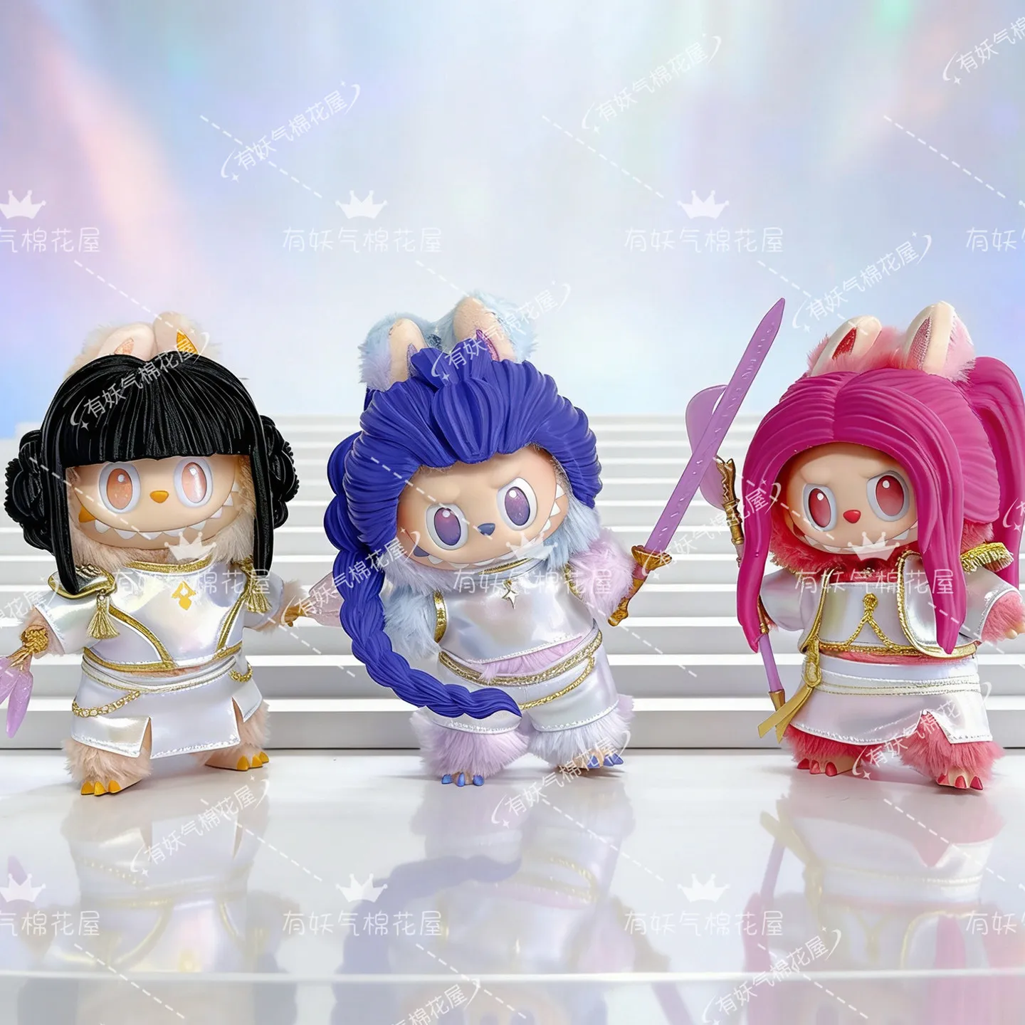 Para/cor K-pop Demon Series 17cm Labubu Roupas Nova Moda Labubu V1v2v3 Acessórios de Roupas Peruca