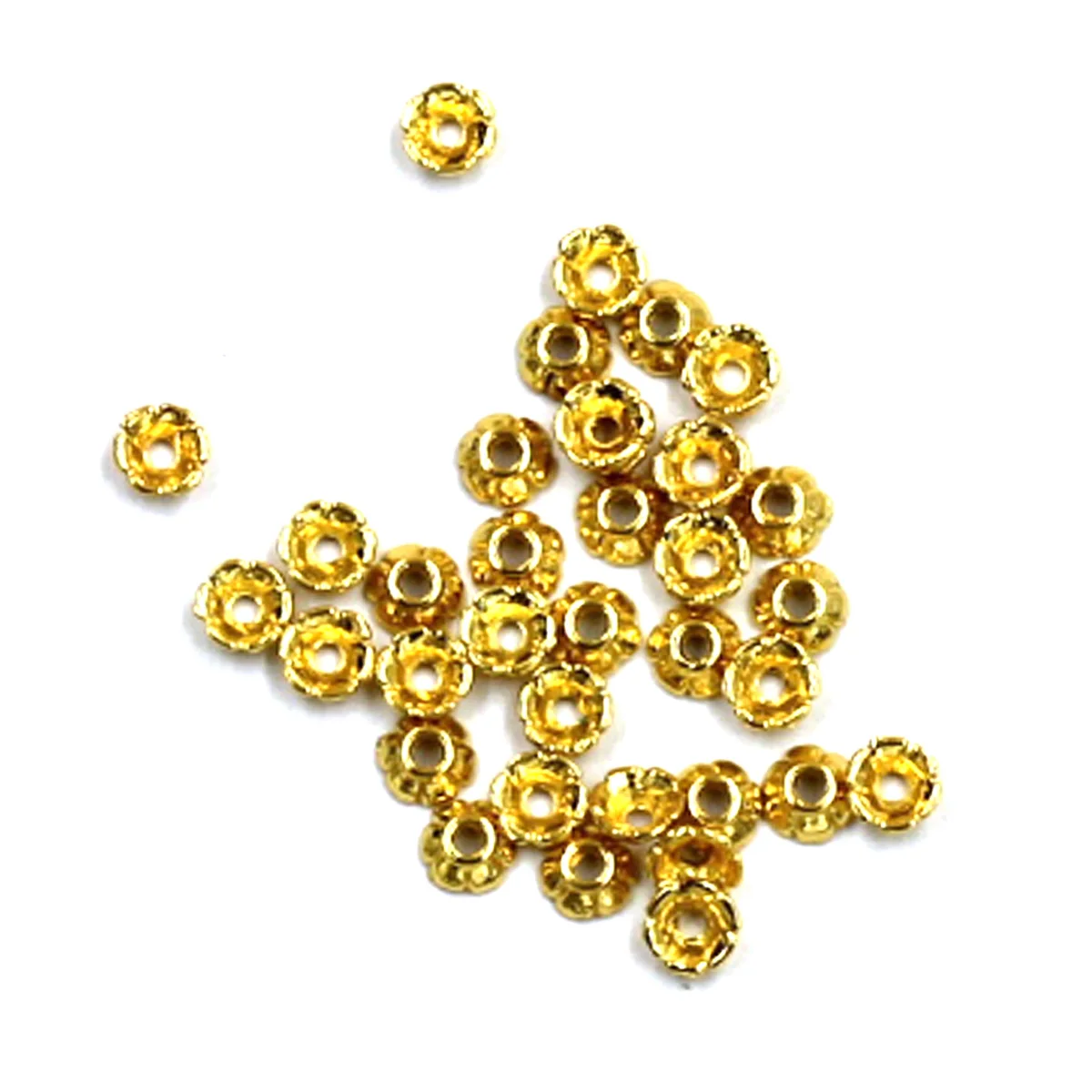 500 Stück Endperlenkappen, Blumenform, Silber, Gold, Kupfer, Bronze, Ton, gemischt, klein, passend für 4–5 mm Perlen, Schmuck, DIY, 3 mm – Detail 3