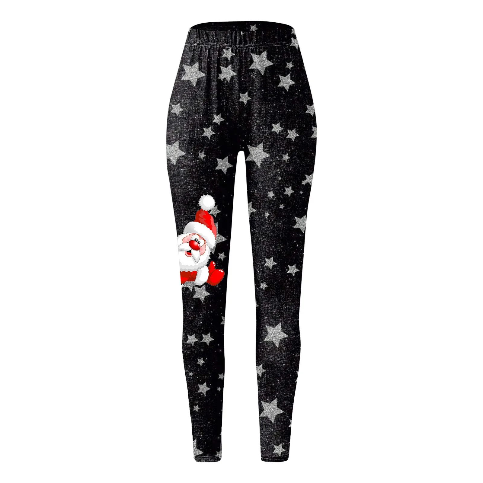 Leggings di buon Natale per donna Pantaloni con motivo a strisce bianche verdi Pantaloni da festa di Natale Collant sexy per ragazze Allenamento fitness