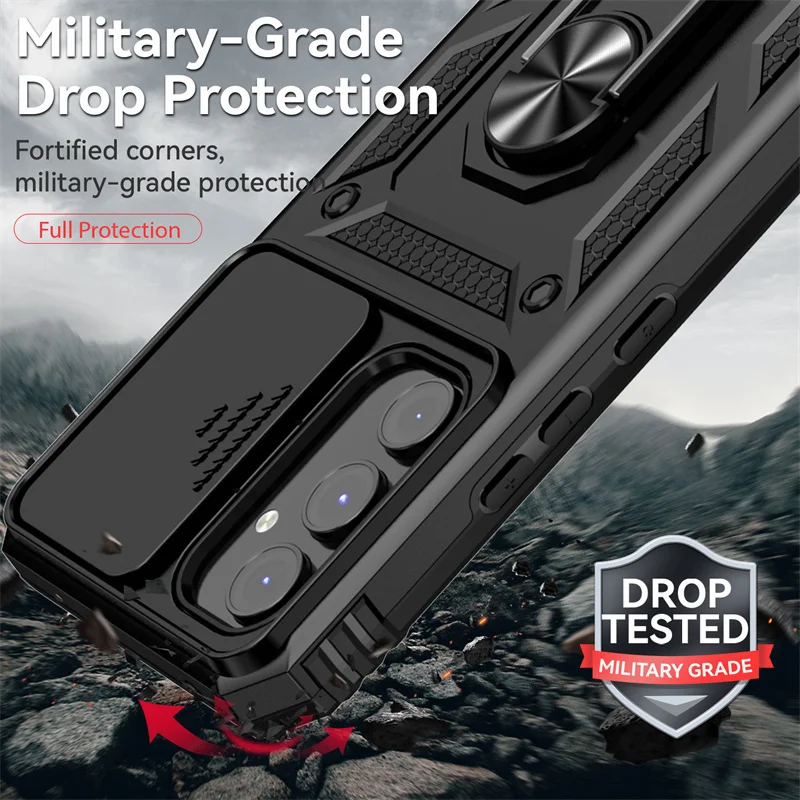 For Samsung Galaxy A14 A34 A54 5G Case Slide Camera Protect Armor Phone Case For Samsung A54 A 14 34 54 Magnet Holder Ring Cover image 6