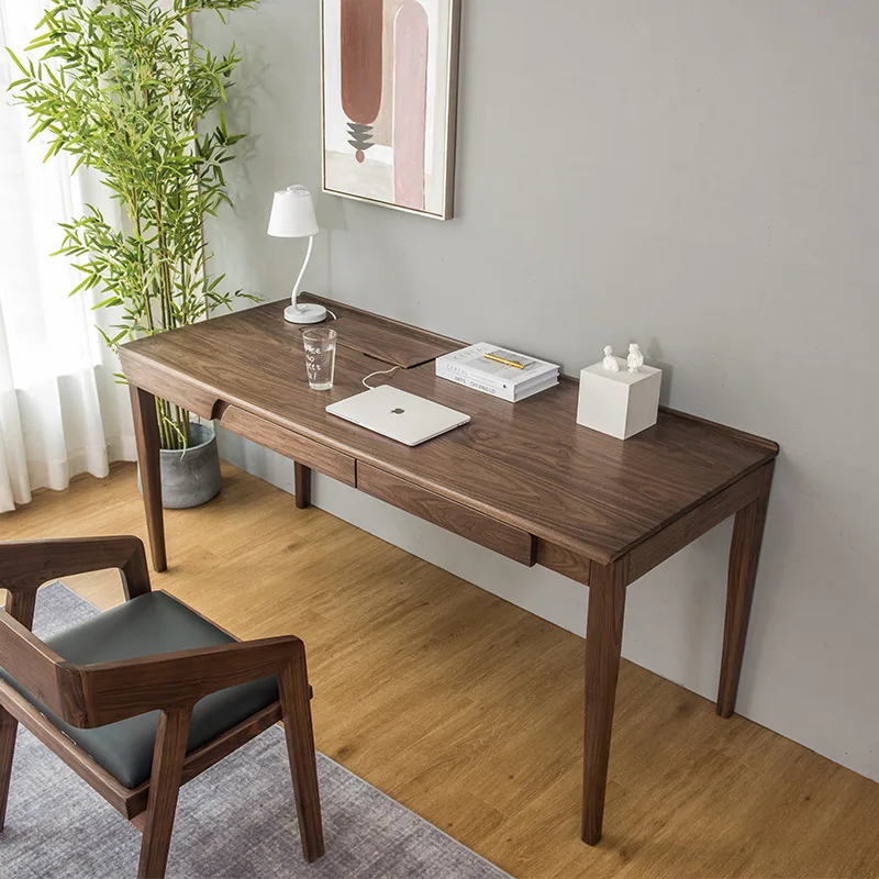 

Customizable North American Black Walnut White Oak Modern Simple Computer Desk Study Desk Nordic New Chinese Style